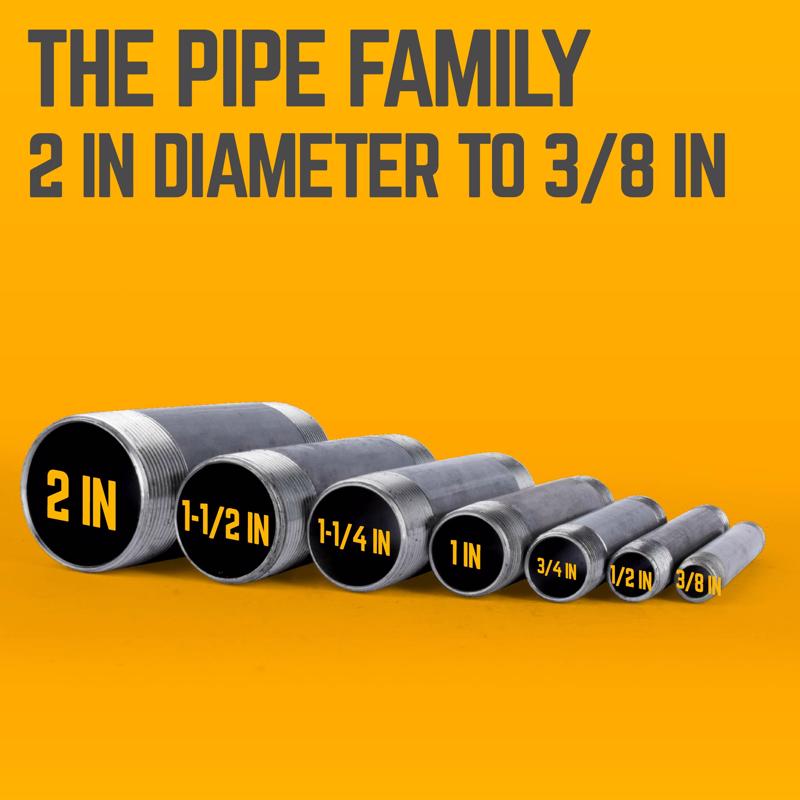 STZ Industries 1-1/4 in. MIP each X 1-1/4 in. D MIP Black Steel 10 in. L Nipple