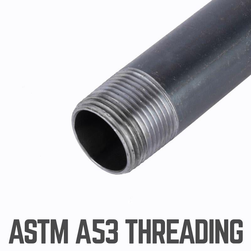STZ Industries 1-1/2 in. MIP each X 1-1/2 in. D MIP Black Steel 10 in. L Nipple