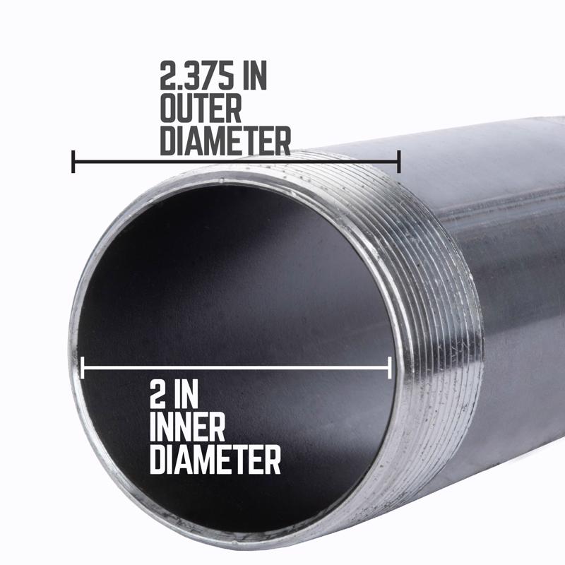 STZ Industries 2 in. MIP each X 2 in. D MIP Black Steel 10 in. L Nipple