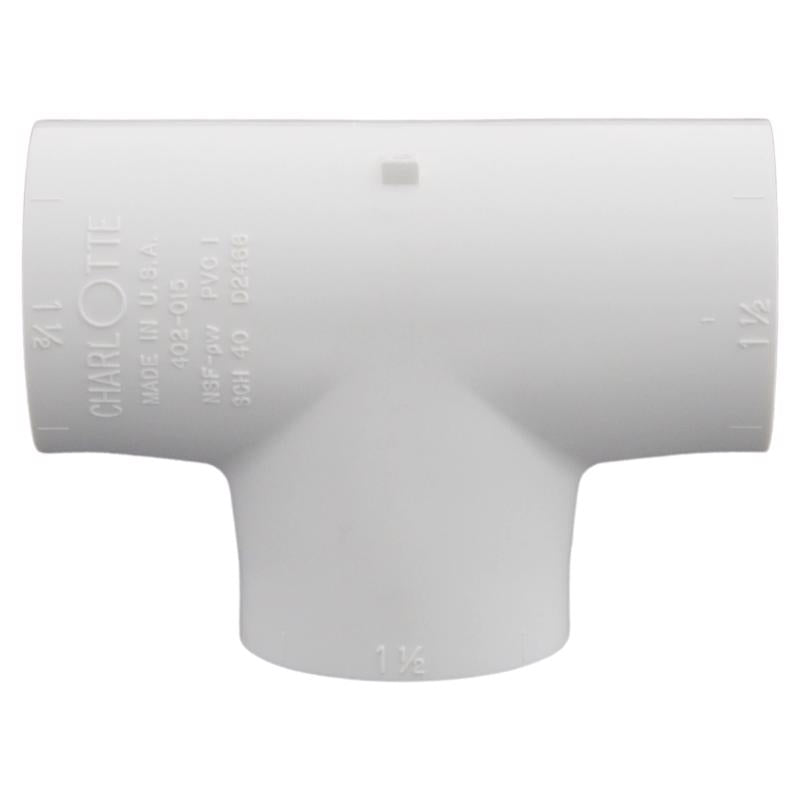 Charlotte Pipe Schedule 40 1-1/2 in. Slip X 1-1/2 in. D Slip PVC Tee
