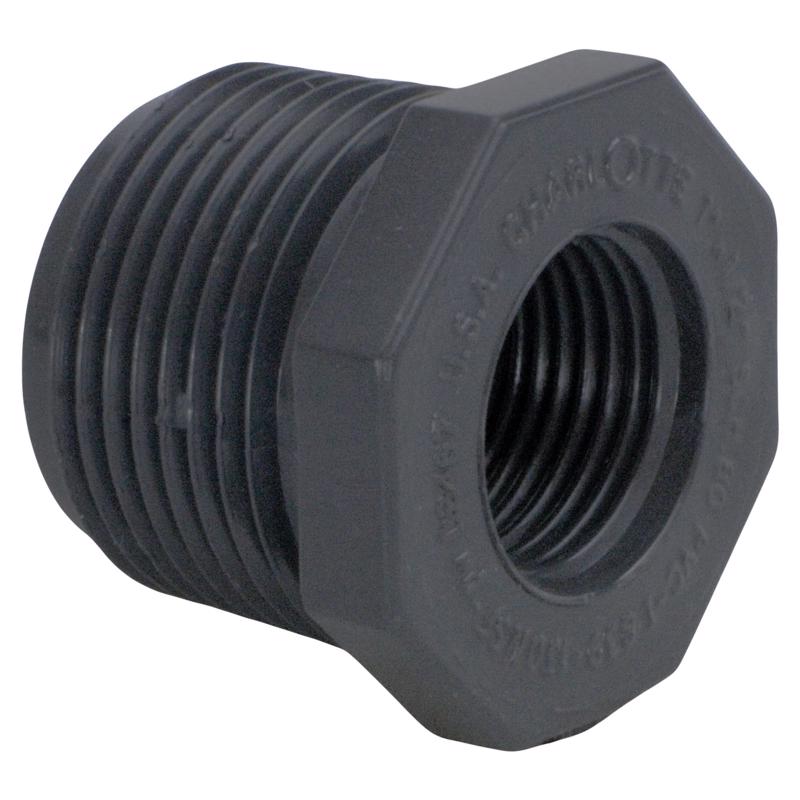 Charlotte Pipe Schedule 80 1 in. MPT X 1/2 in. D FPT PVC 1-1/4 in. Reducing Bushing