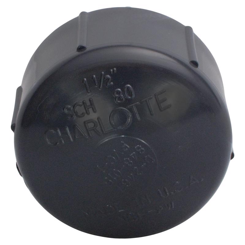Charlotte Pipe Schedule 80 1/2 in. FPT X 1/2 in. D FPT PVC Threaded Cap
