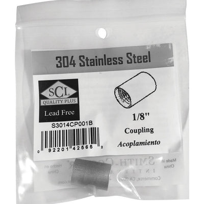 Smith-Cooper 1/8 in. FPT X 1/8 in. D FPT Stainless Steel Coupling