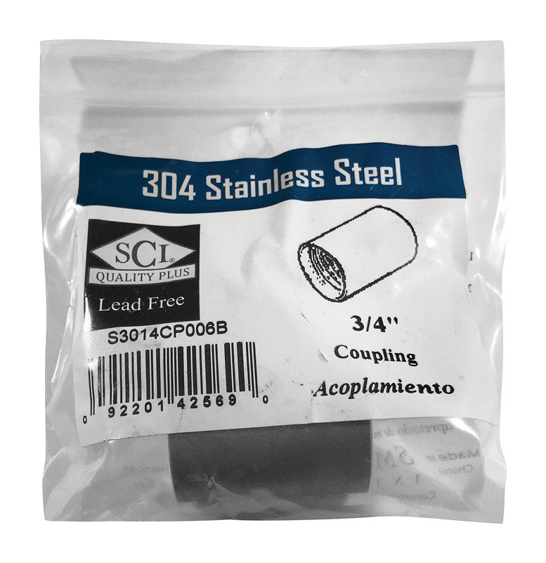 Smith-Cooper 3/4 in. FPT X 3/4 in. D FPT Stainless Steel Coupling