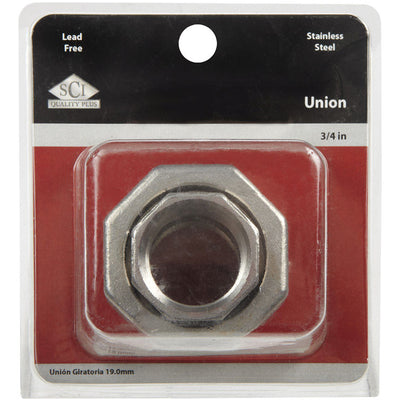 Smith-Cooper 3/4 in. FPT X 3/4 in. D FPT Stainless Steel Union