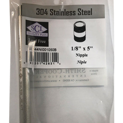 Smith-Cooper 1/8 in. MPT Stainless Steel 5 in. L Nipple
