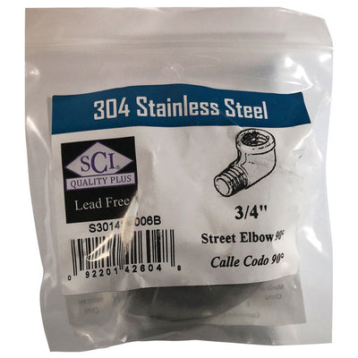 Smith-Cooper 3/4 in. FPT X 3/4 in. D FPT Stainless Steel 90 Degree Street Elbow