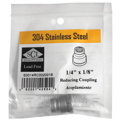 Smith-Cooper 1/4 in. FPT X 1/8 in. D FPT Stainless Steel Reducing Coupling