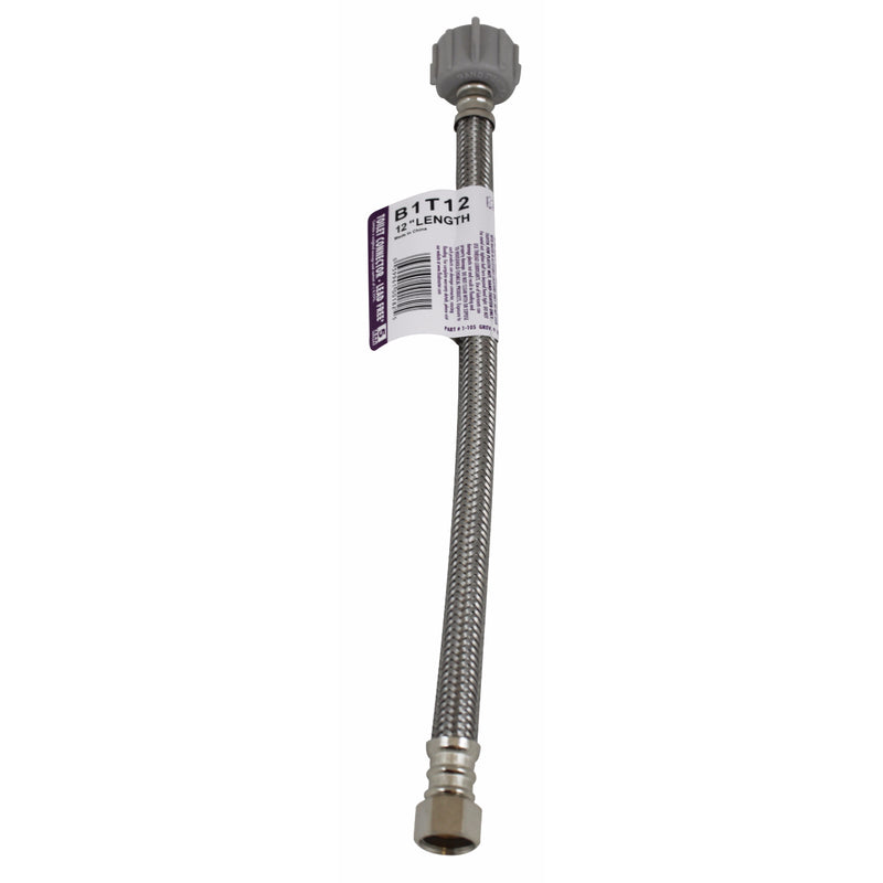 Fluidmaster 3/8 in. Compression X 7/8 in. D Ballcock 12 in. Braided Stainless Steel Supply Line