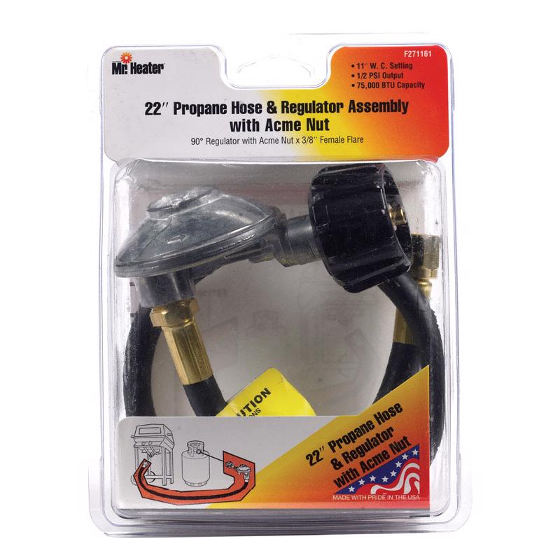 Mr. Heater 3/8 in. D X 22 in. L Brass/Plastic Acme Nut x Female Flare Hose Assembly and Regulator