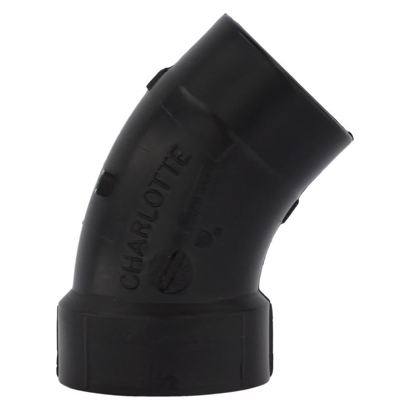 Charlotte Pipe 1-1/2 in. Hub X 1-1/2 in. D Spigot ABS 45 Degree Street Elbow
