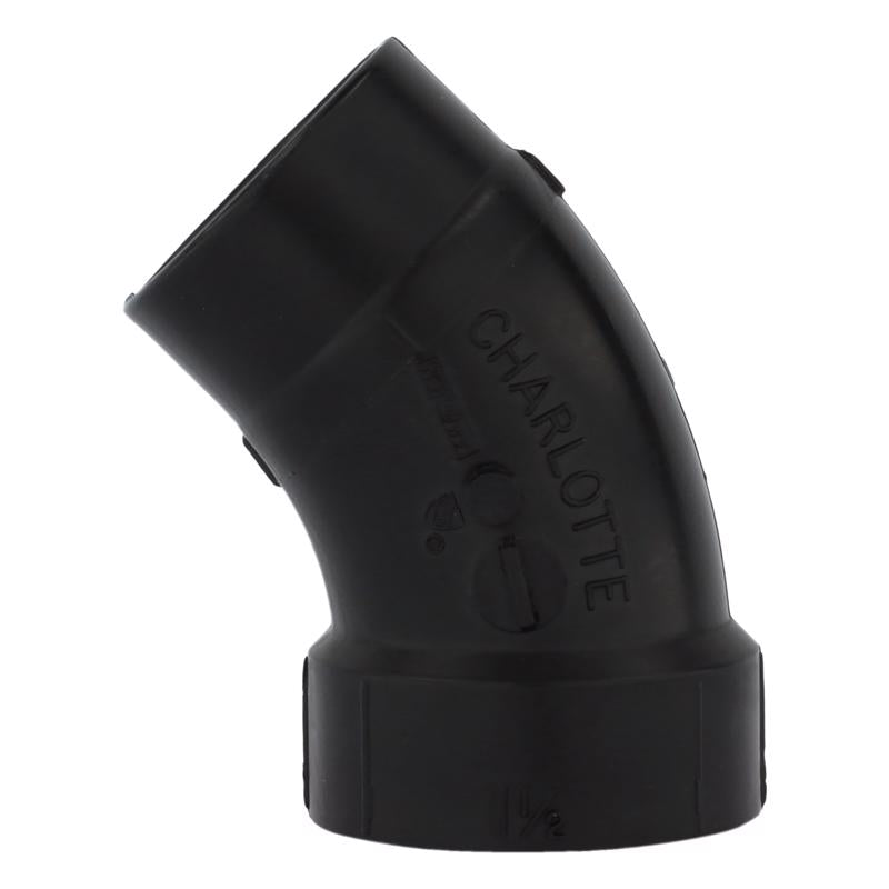 Charlotte Pipe 1-1/2 in. Hub X 1-1/2 in. D Spigot ABS 45 Degree Street Elbow
