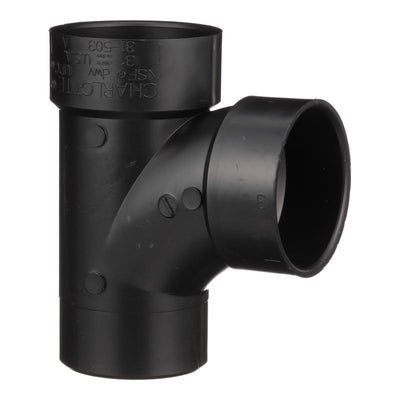 Charlotte Pipe 3 in. Hub X 3 in. D Hub ABS Sanitary Street Tee