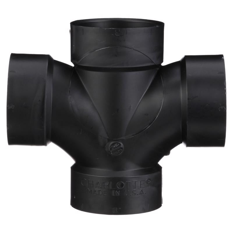 Charlotte Pipe 3 in. Hub X 3 in. D Hub ABS Sanitary Tee