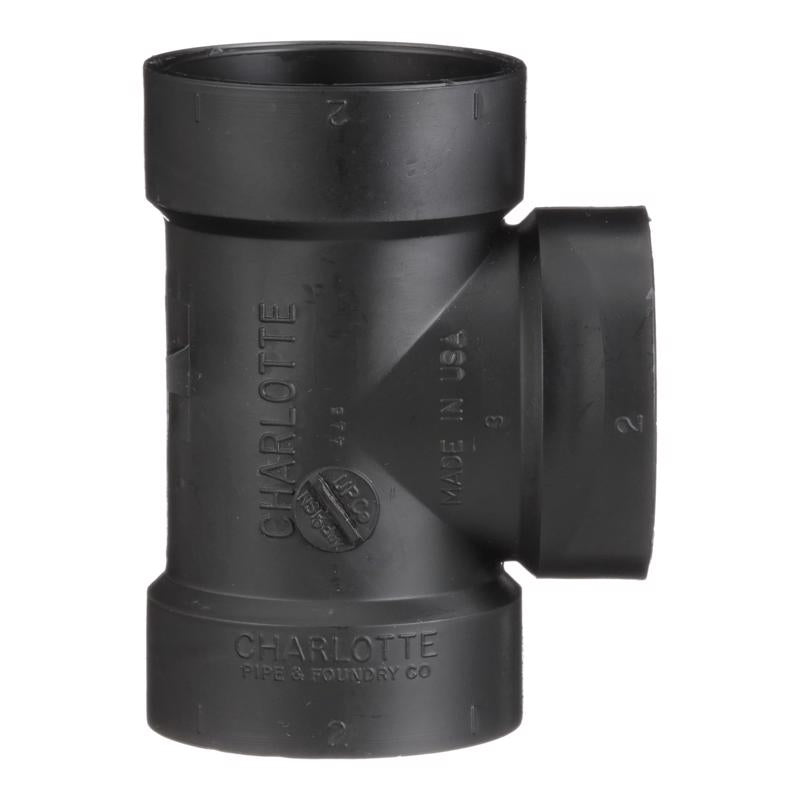 Charlotte Pipe 2 in. Hub X 2 in. D Hub ABS Flush Cleanout Tee
