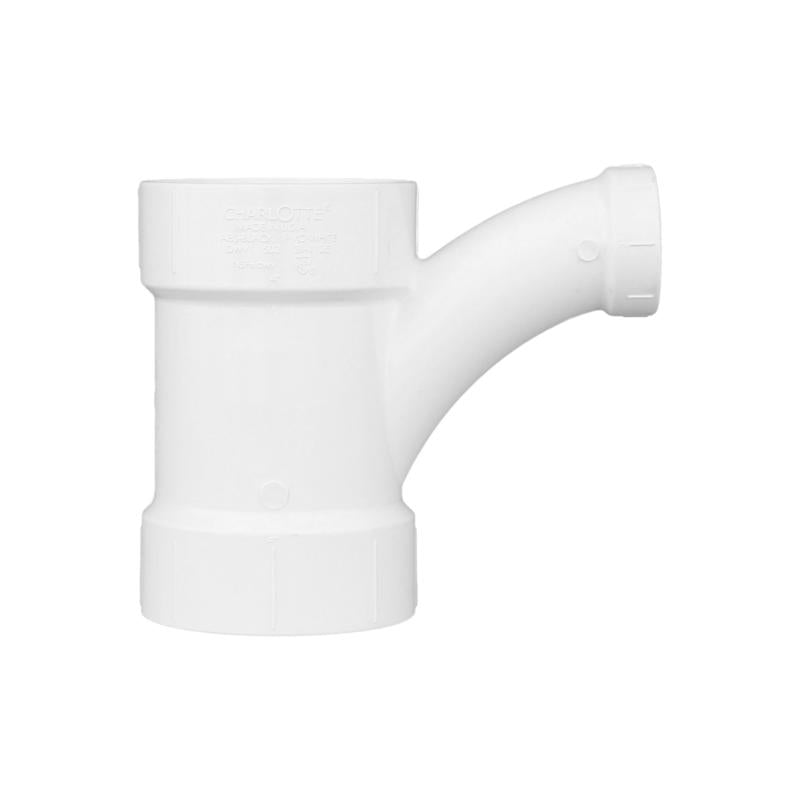 Charlotte Pipe Schedule 40 4 in. Hub X 4 in. D Hub PVC Long Turn Wye