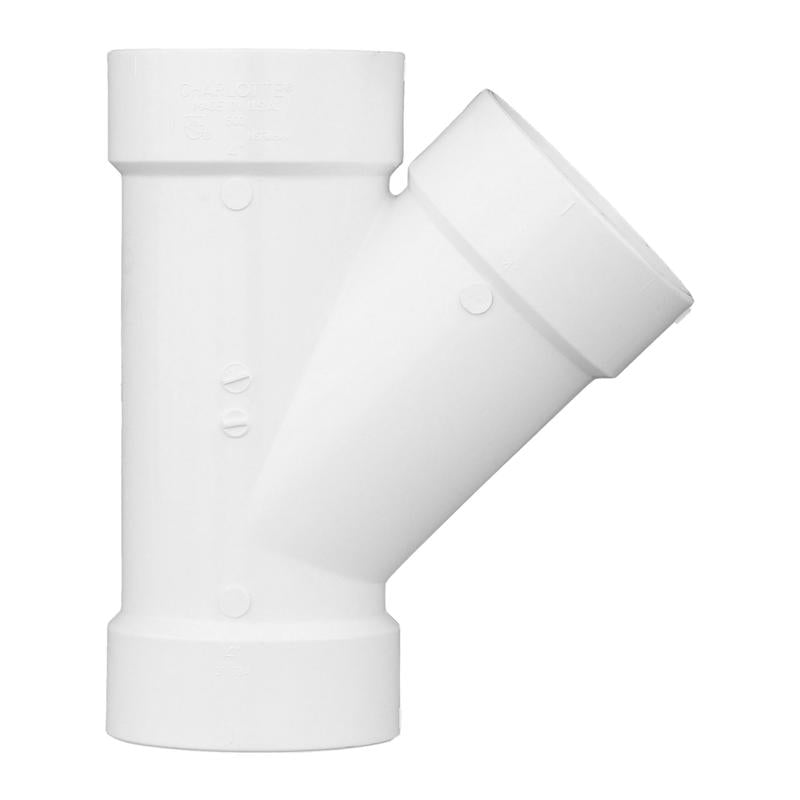 Charlotte Pipe Schedule 30 3 in. Hub X 3 in. D Hub PVC Wye