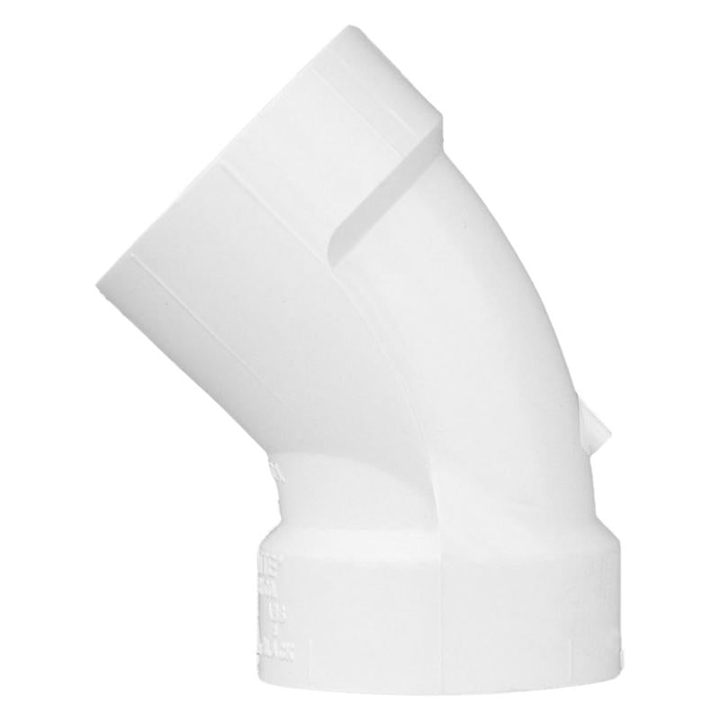 Charlotte Pipe Schedule 40 1-1/2 in. Hub X 1-1/2 in. D Hub PVC 45 Degree Elbow