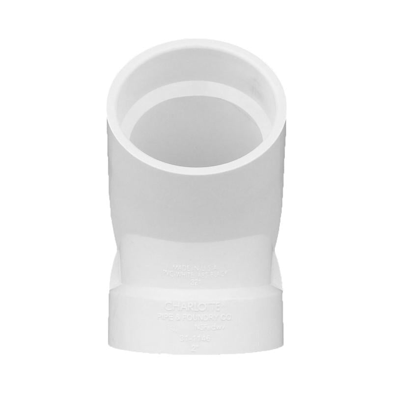 Charlotte Pipe Schedule 40 2 in. Hub X 2 in. D Hub PVC 45 Degree Elbow