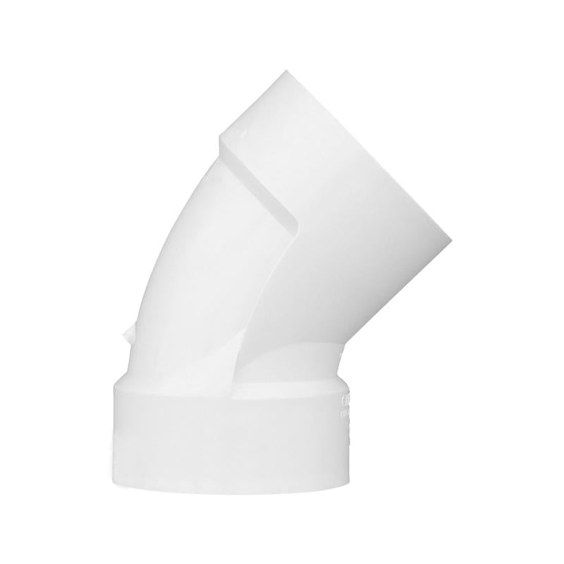 Charlotte Pipe Schedule 40 3 in. Hub X 3 in. D Hub PVC 45 Degree Elbow