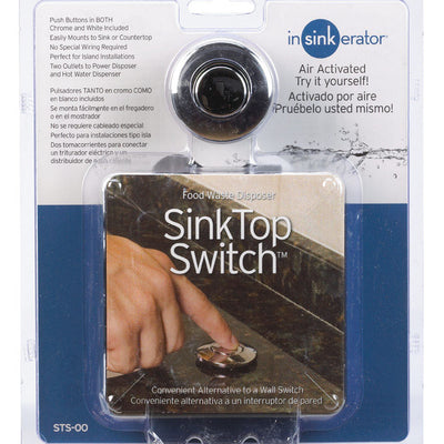 InSinkErator Garbage Disposal Sink Top Switch Chrome/White Plastic
