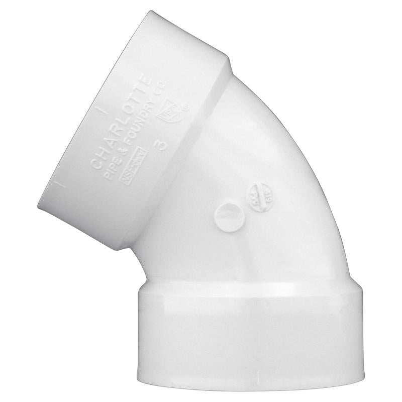 Charlotte Pipe Schedule 40 3 in. Hub X 3 in. D Hub PVC Elbow