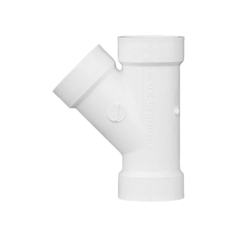 Charlotte Pipe Schedule 40 1-1/2 in. Hub X 1-1/2 in. D Hub PVC Wye