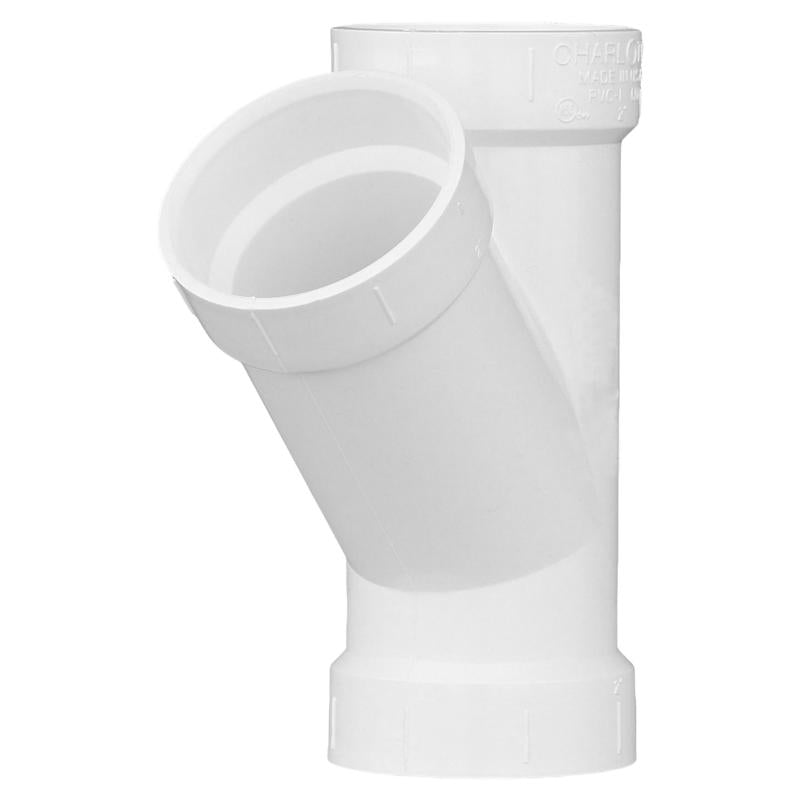 Charlotte Pipe Schedule 40 2 in. Hub X 2 in. D Hub PVC Wye