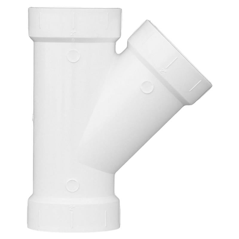 Charlotte Pipe Schedule 40 2 in. Hub X 2 in. D Hub PVC Wye