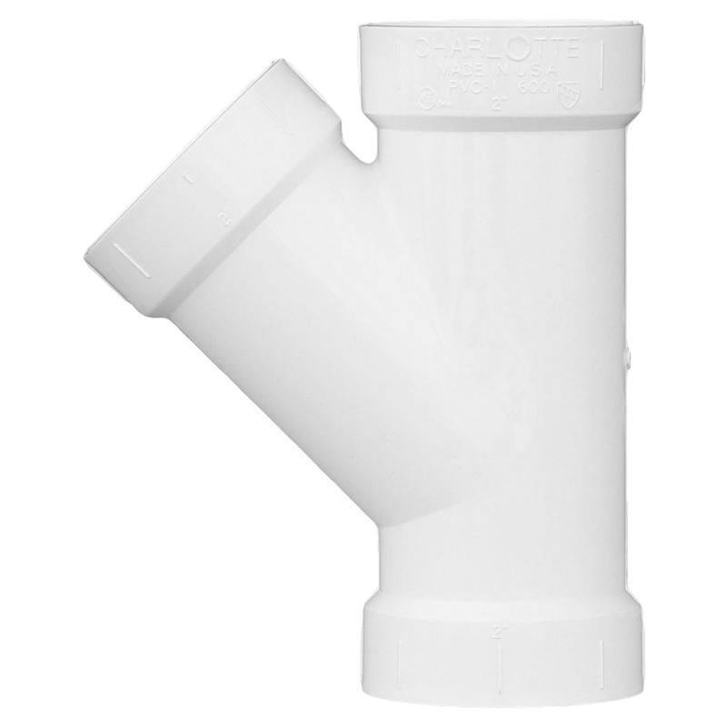 Charlotte Pipe Schedule 40 2 in. Hub X 2 in. D Hub PVC Wye