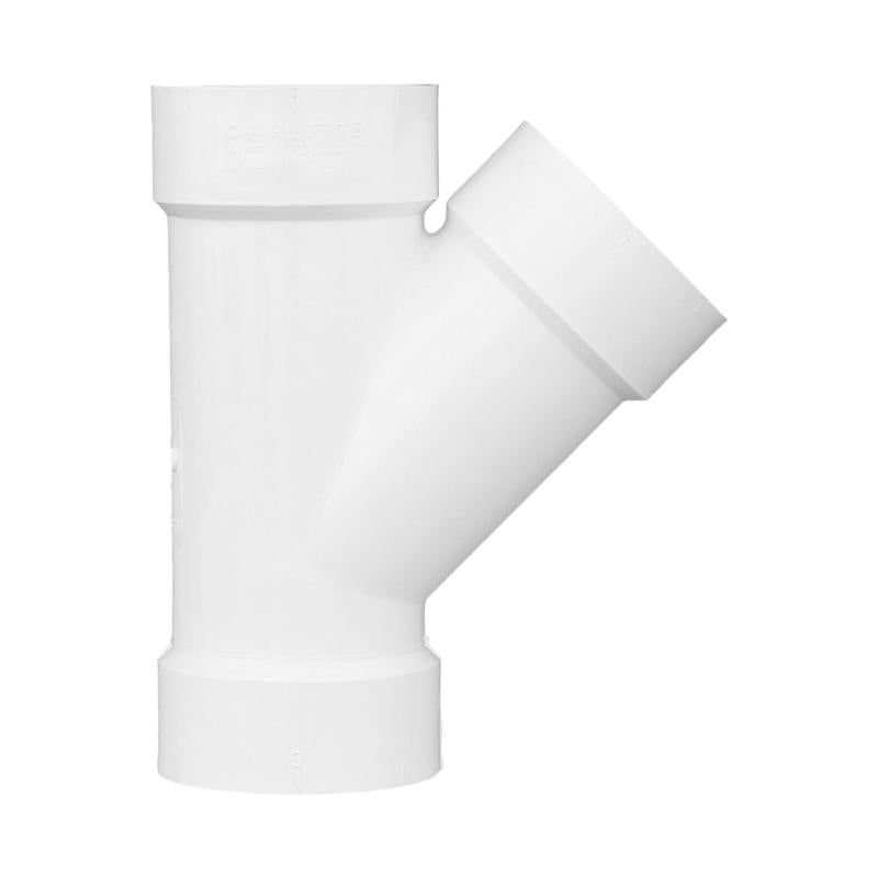 Charlotte Pipe Schedule 40 3 in. Hub X 3 in. D Hub PVC Wye