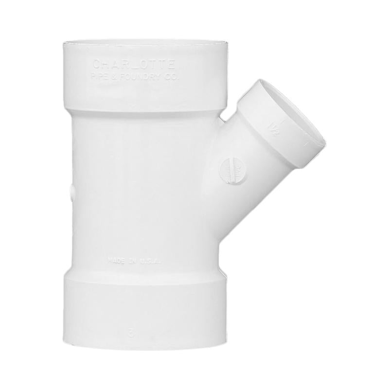 Charlotte Pipe Schedule 40 3 in. Hub X 3 in. D Hub PVC Reducing Wye