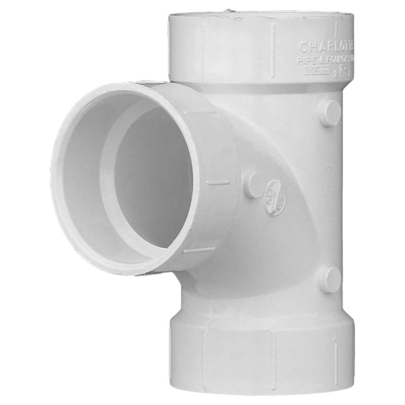 Charlotte Pipe Schedule 40 2 in. Hub X 2 in. D Hub PVC Sanitary Tee