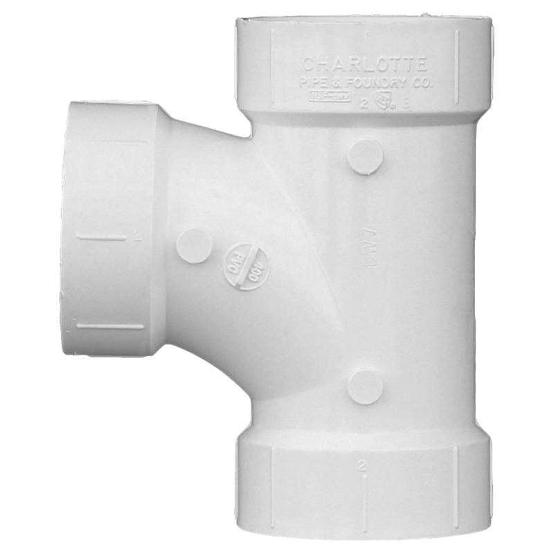 Charlotte Pipe Schedule 40 2 in. Hub X 2 in. D Hub PVC Sanitary Tee
