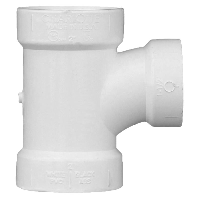 Charlotte Pipe Schedule 40 2 in. Hub X 2 in. D Hub PVC Sanitary Tee