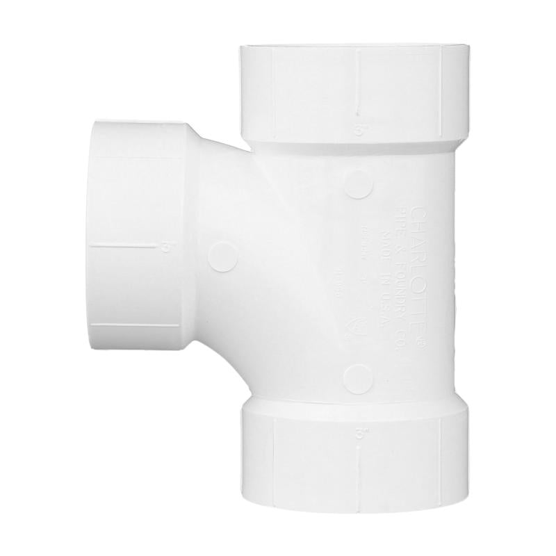 Charlotte Pipe 3 in. Hub X 3 in. D Hub PVC Sanitary Tee