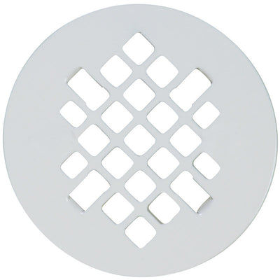 Sioux Chief 4-1/4 in. Gloss White Round Stainless Steel Drain Grate
