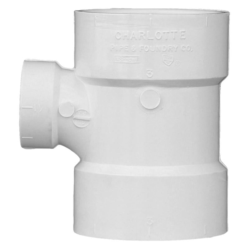 Charlotte Pipe Schedule 40 3 in. Hub X 3 in. D Hub PVC Sanitary Tee