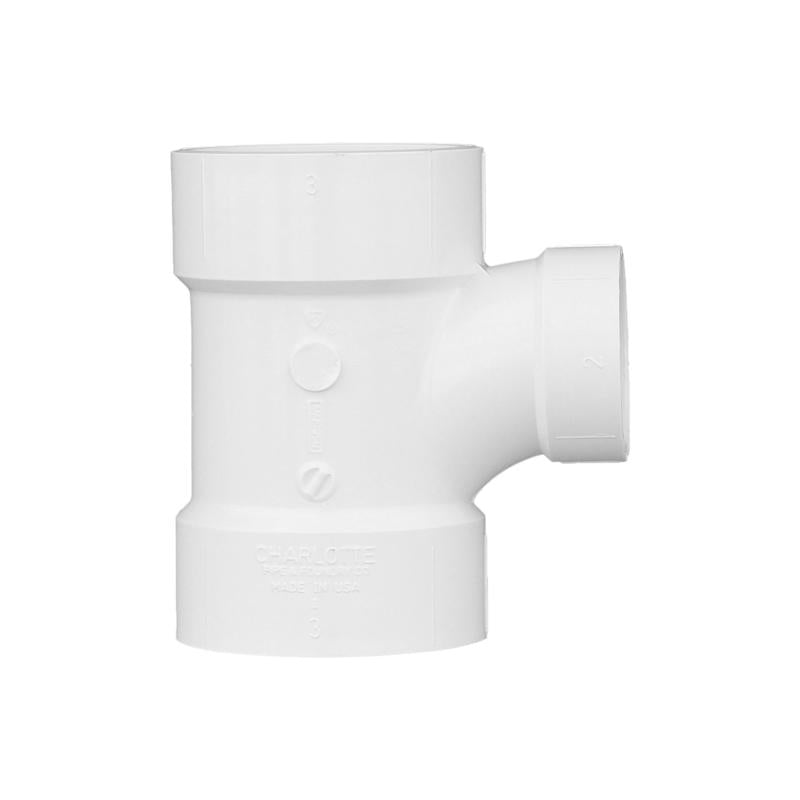 Charlotte Pipe Schedule 40 3 in. Hub X 3 in. D Hub PVC Sanitary Tee