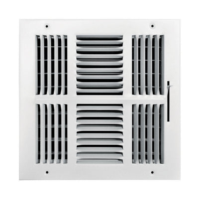 Tru Aire 10 in. H X 10 in. W 4-Way Powder Coat White Steel Wall/Ceiling Register