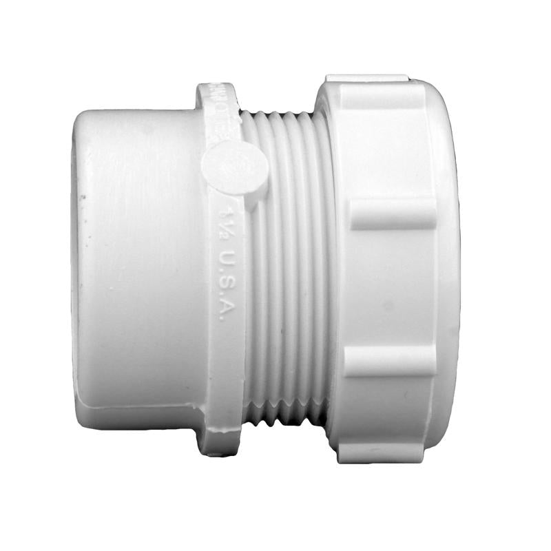 Charlotte Pipe Schedule 40 1-1/2 in. Slip X 1-1/4 in. D Slip PVC Trap Adapter