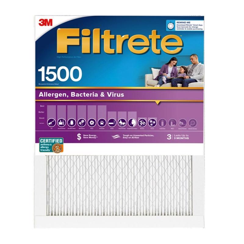 Filtrete 15 in. W X 20 in. H X 1 in. 1500 MPR Pleated Air Filter