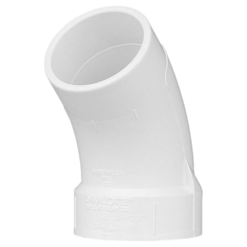 Charlotte Pipe Schedule 40 2 in. Hub X 2 in. D Spigot PVC Street Elbow