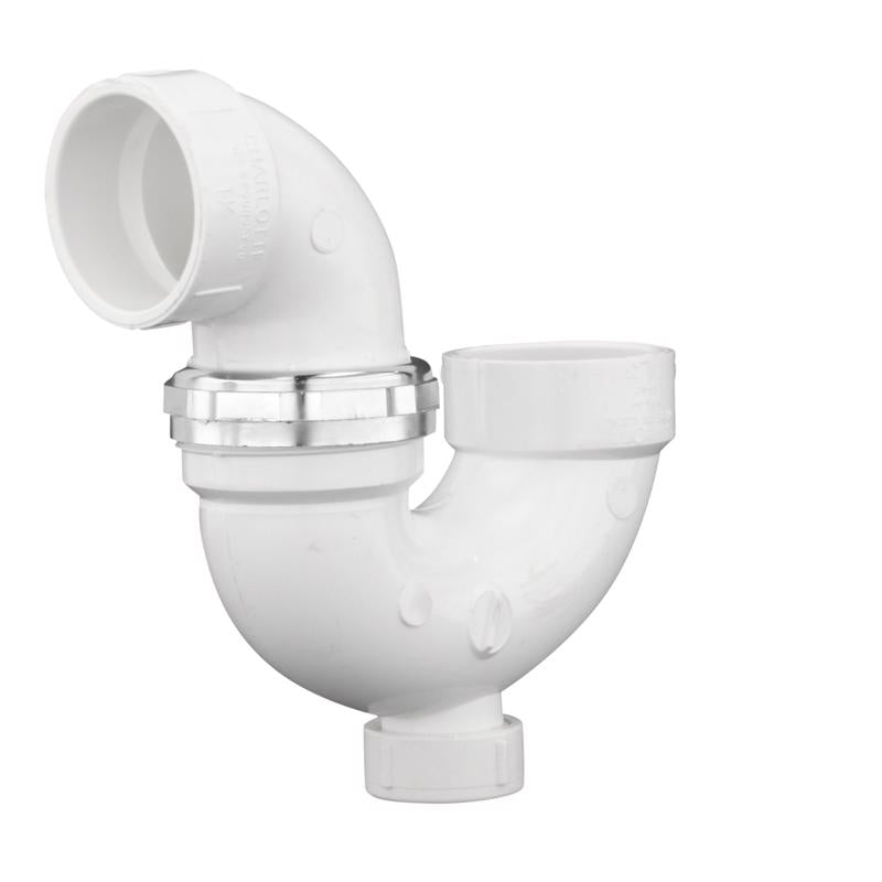 Charlotte Pipe 1-1/2 in. Hub X 1-1/2 in. D Hub PVC P-Trap with Clean Out