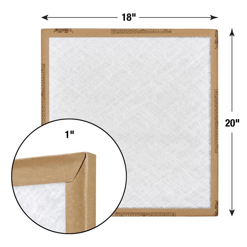 Flanders EZ Flow II 18 in. W X 20 in. H X 1 in. Fiberglass 1 MERV Air Filter