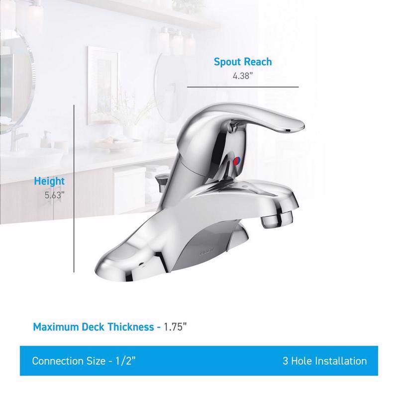 Moen Adler Chrome Traditional Bathroom Faucet 4 in.