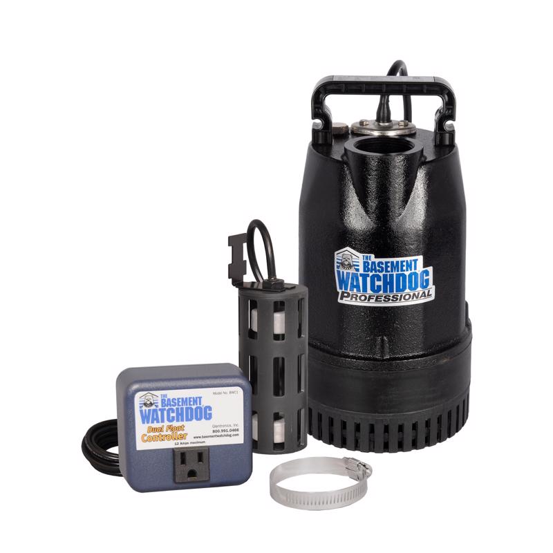 The Basement Watchdog 1/2 HP 4,400 gph Cast Iron Dual Reed Switch AC Submersible Sump Pump 10 ft