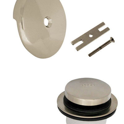 Danco 2-3/4 in. Brushed Nickel Gray Round Brass Overflow Plate