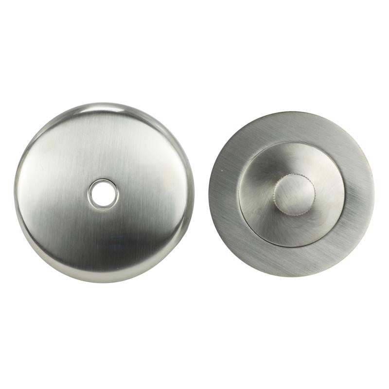 Danco 1-1/2 in. Brushed Nickel Gray Round Brass Lift and Turn Tub Drain Trim Kit
