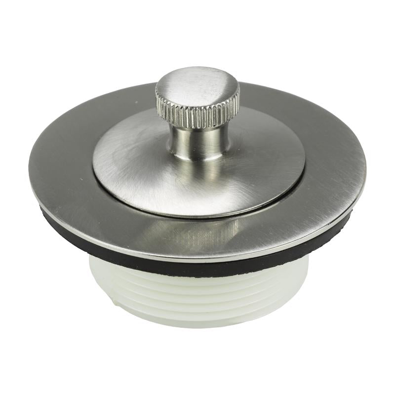 Danco 1-1/2 in. Brushed Nickel Gray Round Brass Lift and Turn Tub Drain Trim Kit